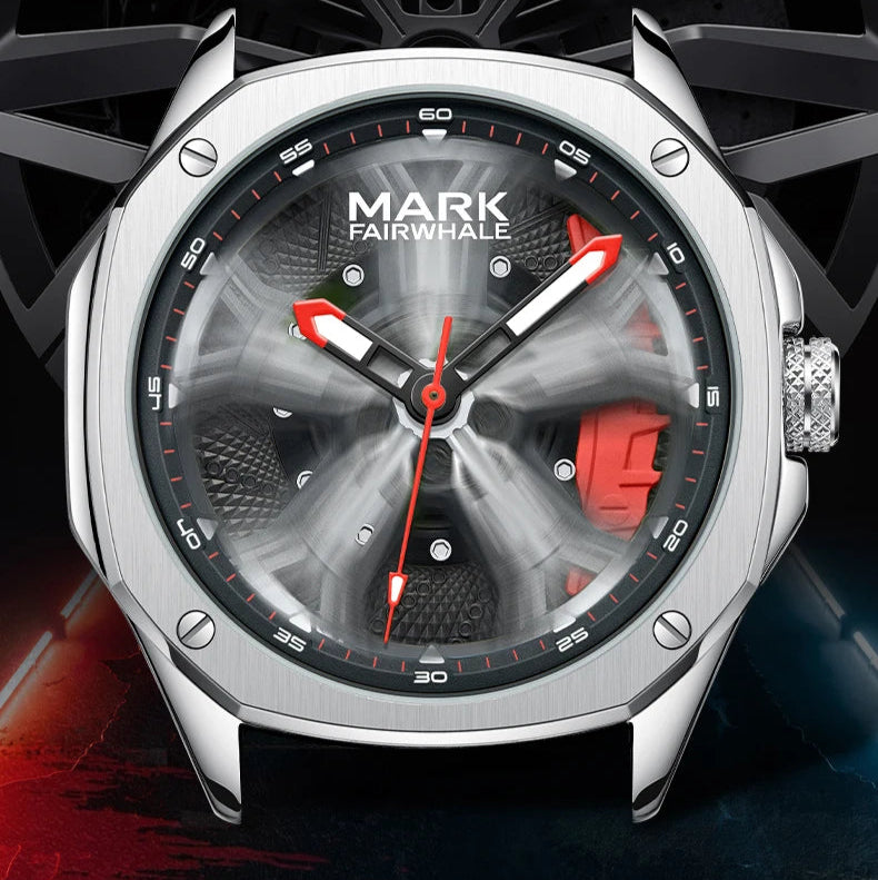 Mark Fairwhale Wheel Rotation Design Waterproof Men's Watch