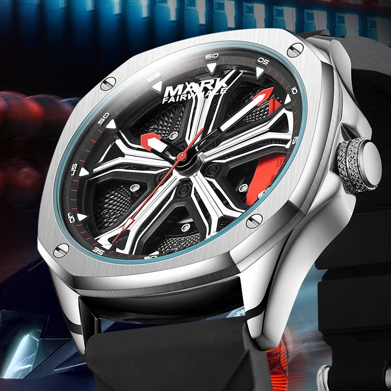 Mark Fairwhale Wheel Rotation Design Waterproof Men's Watch