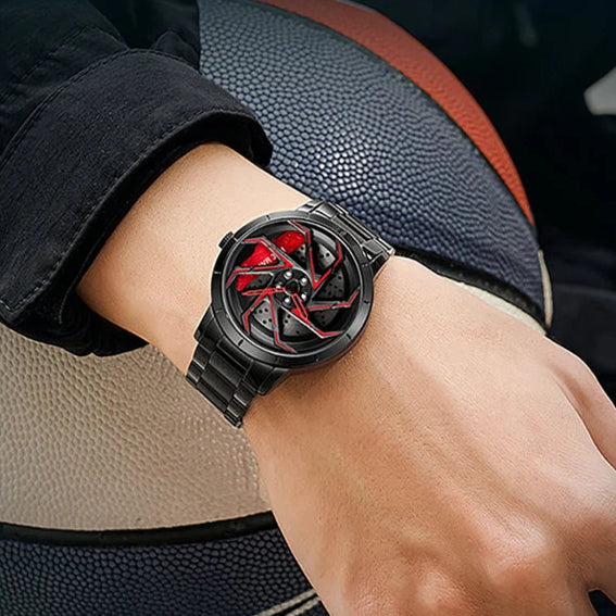 Fashion Popular Car Rim Men Watch Comfy Belt